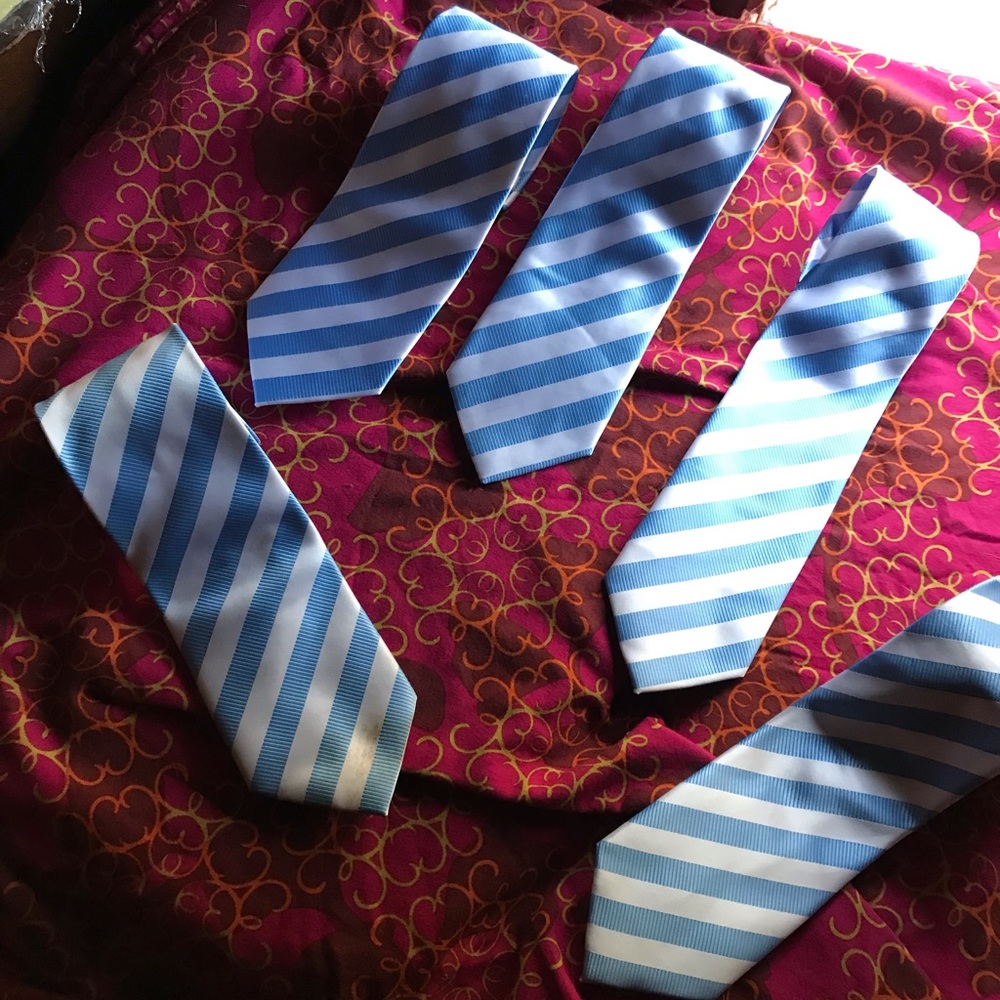 Lot of 5 Wide Striped Ties
